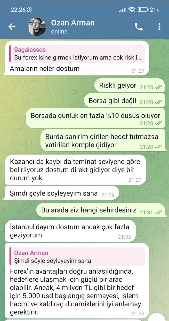 Ozan Arman forex dolandırıcılık yazişmalar 02