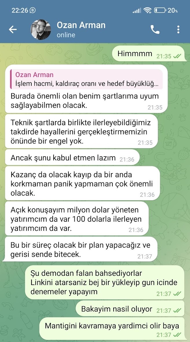 Ozan Arman forex dolandırıcılık yazişmalar 04