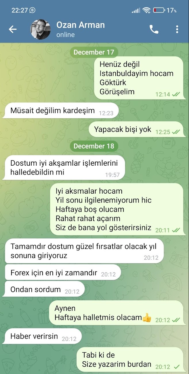 Ozan Arman forex dolandırıcılık yazişmalar 13